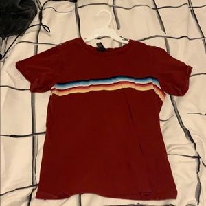 Forever 21 maroon striped shirt